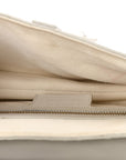 Calfskin Embossed Oblique Saddle Bag White