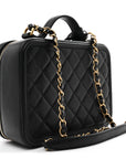 Caviar Quilted Medium CC Filigree Vanity Case Black