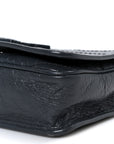 Crinkled Calfskin Matelasse Monogram Niki Chain Wallet Dark Smog