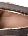 GG Supreme Monogram Mini Ophidia Top Handle Shoulder Bag Brown