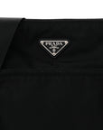 Tessuto Nylon Saffiano Flat Messenger Bag Black