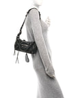 Agneau Arena Mini Le Cagole Duffle Crossbody Bag Black