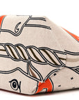 H Plume Canvas Swift Printed Quadrige au Fil Steeple 25 Bag Gris Beige Ecru Beige Gold