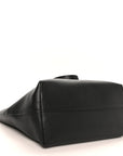 Vitello Daino Pocket Shopping Tote Black