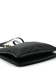 Tessuto Nylon Soft Calf Double Zip Crossbody Bag Black