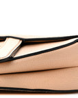 Grained Calfskin Mini Saddle Bag Beige