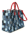 Denim Damier Monogram Onthego Blue Rouge