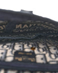 Oblique Embroidered Saddle Bag Blue