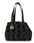 Calfskin Tweed Cannage Medium Toujours Black White