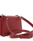 Grained Calfskin Medium Monogram Sunset Satchel Red
