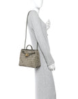 Suede Intrecciato Small Andiamo Shoulder Bag Cypress
