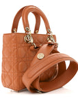 Lambskin Cannage Small Lucky Badges My Lady D1OR Orange