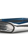 Metallic Mirror Fabric Emmie Clutch Bag Silver