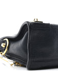 Chevre Gold Metallic Edge Hardware Mini City Bleu Nuit Dark Sea