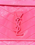Crinkled Calfskin Matelasse Monogram Medium Niki Chain Satchel Rose Glow