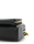 Grained Calfskin Caro Double Pouch Black