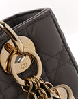 Lambskin Cannage Small Lady D1OR Grey