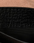Textured Calfskin Web Ophidia Round Wrist Wallet Black
