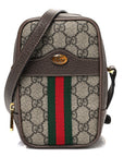 GG Supreme Monogram Web Mini Ophidia Double Zip Crossbody Bag Beige New Acero