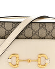 GG Supreme Monogram Small Horsebit 1955 Shoulder Bag Beige Mystic White