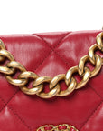 Lambskin Quilted Large CHNL 19 Flap Red