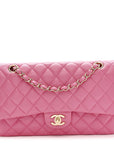Caviar Quilted Medium Double Flap Pink