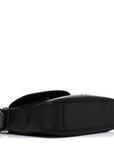 Grained Calfskin Saddle Messenger Bag Black