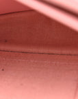 Lambskin Chevron Quilted Trendy CC Wallet On Chain WOC Pink