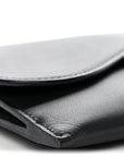 Ultra Matte Calfskin Saddle Chain Wallet Pouch Black