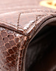 Snakeskin Matelasse Medium GG Marmont Slim Tote Brown