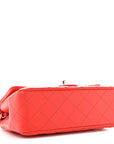 Lambskin Quilted Mini Rectangular Flap Red