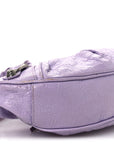 Extra Supple Calfskin Crocodile Embossed Le Cagole Shoulder Bag XS Lilac