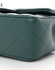 Caviar Quilted Mini Rectangular Flap Dark Turquoise