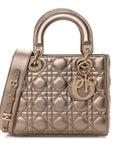 Metallic Lambskin Cannage Small My ABCD1OR Lady D1OR Gold