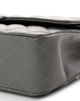 Caviar Quilted Medium Double Flap Grey