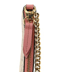 GG Supreme Monogram Face Embroidered Wrist Wallet Pink