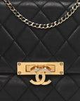 Lambskin Quilted Medium Golden Class Flap Black