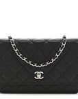 Caviar Quilted CC Turnlock Wallet On Chain WOC Black