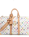 LV X TM Monogram Multicolor Keepall Bandouliere 45 White