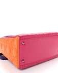 Lambskin Cannage Medium Tri-Color Lady D1OR Pink