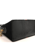 Suede Patent GG Web Medium Ophidia Top Handle Dome Bag Black