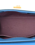 Grained Calfskin Canvas Small La Medusa Chain Top Handle Handbag Rope Blue