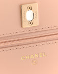 Caviar Quilted CC Turnlock Wallet On Chain WOC Beige