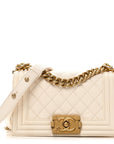 Caviar Quilted Small Boy Flap White