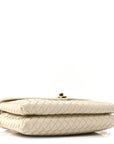 Nappa Intrecciato Knot Lock Top Handle Crossbody Bag Sea Salt
