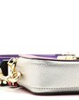 Saffiano Rainbow Strap Color Block Small Snapshot Camera Bag Pink Multicolor