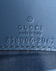 Textured Patent Bi-color GG Marmont Wallet on Chain Silver Blue
