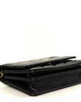 Lambskin Quilted CC Pearl Enamel Clutch on Chain WOC Black
