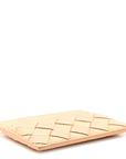 Nappa Intrecciato Card Holder Almond