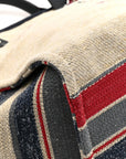 Striped Canvas Medium Deauville Tote Beige